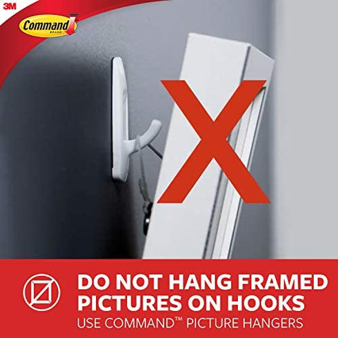 Command Forever Classic Large Metal Wall Hooks, Damage Free Hanging Wall Hooks with Adhesive Strips, No Tools Double Wall Hooks for Hanging Christmas Decorations, 2 Metal Hooks and 4 Command Strips