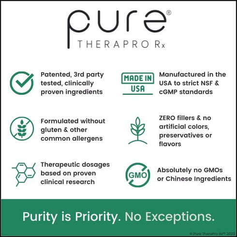 Pure Therapro Rx Saccharomyces 10B - Saccharomyces Boulardii, 10 Billion CFU Per Serving, Patented Strain CNCM I-3799, Probiotic Capsules, Probiotics for Men and Women - 120 Count (Pack of 1)