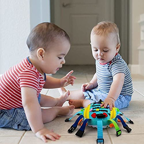 beetoy Sensory Buckle Pillow Zipper Toys for Toddlers 1-3, Toddler Travel Toys for Plane Car, Learning Activity Toys - Develop Fine Motor Basic Life Skills, Baby Quiet Toys Ideal Gift for 12 Months+