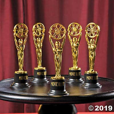 Fun Express - Movie Buff Gold Trophy - 1dz - Stationery - Awards - Trophies & Awards - 12 Pieces