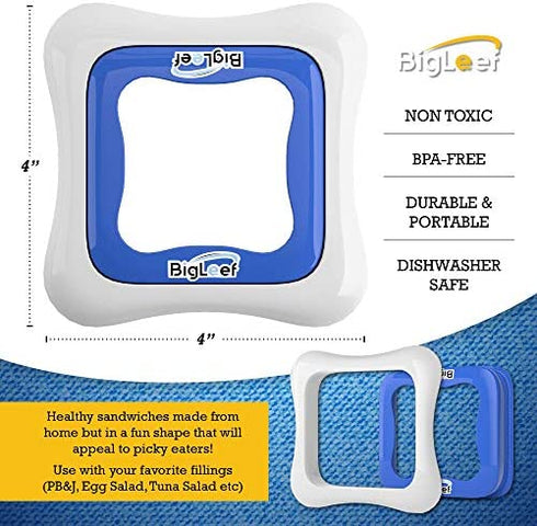 Sandwich Cutter, Sealer and Decruster for Kids - Remove Bread Crust, Make DIY Pocket Sandwiches - Non Toxic, BPA Free, Food Grade Mold - Durable, Portable, Easy to Use (Square)