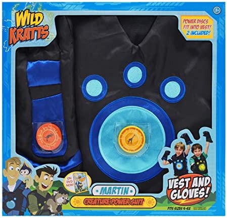 Wild Kratts Creature Power Suit, Martin - Large 6-8X - Vest, Gloves and 2 Power Discs for Pretend Play & Dress Up - Officially Licensed - Gift for Kids