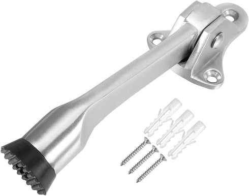 uxcell 304 Stainless Steel Brushed Easy-Step Kickdown Door Stop Holder Buffer w Screws