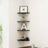 WELLAND 7-Inch Black Floating Corner Shelves Set of 2, Wall Mounted Storage Shelf with White Finish for Bedroom, Living Room, Bathroom, Display Shelf for Small Plant, Photo Frame, Toys