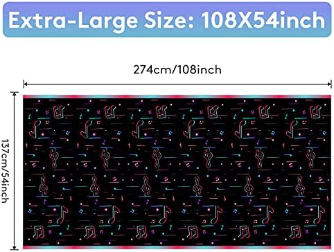 TIK Tok Tablecloth,Extra-Large 108”x 54”Disposable Music Table Cover, Ideal for TIK Tok Themed Musical Rockstar Birthday Party Supplies Decoration (1)