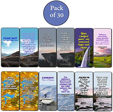 Powerful Bible Verses Bookmarks - God is in Control (30 Pack) - Handy Powerful Bible Verses About God is in Control Bible Texts