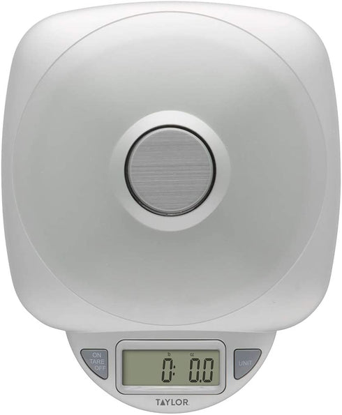 Taylor Precision Products - 3842 Taylor Precision Products 11lb Digital Glass Top Household Kitchen Scale, Universal, Silver
