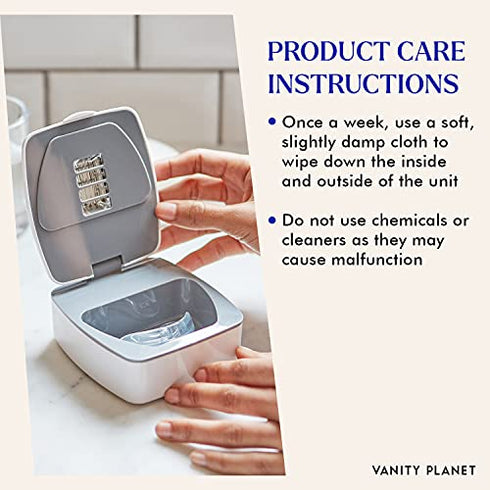 Vanity Planet UV Portable Retainer Cleaner - UV Dental Sanitizer - Twilight - Cleans Dentures, Retainers, Mouth and Night Guards - Removes Bad Odors, Discoloration and Stains - Lightweight & Portable