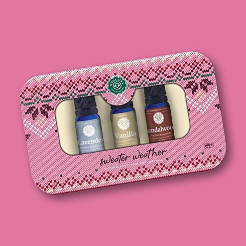 Woolzies 100% Pure & Natural Sweater Weather Essential Oil Set of 3 | Incl. Lavender, Vanilla, & Sandalwood Oils | Great for Relaxing & Soothing | Therapeutic Grade Aromatherapy