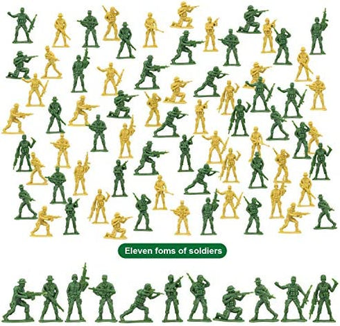 TOY Life Army Men Toys for Boys, Toy Soldiers Army Toys Plastic Green Army Men Army Action Figures Military Toys, Die Cast Metal Military Vehicles with a Bag Toy Helicopter, Halloween Prizes for Kids