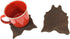 Hide & Drink, Durable Thick Leather Cowhide Shaped Rug Coffee & Drinks Coasters (6-Pack) Handmade :: Bourbon Brown