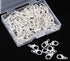 Shapenty Small Metal Alloy Lobster Claw Clasps Clip DIY Necklace Jewelry Finding Making Accessories Fastener Hook, 12mmx6mm, 100PCS (Silver)