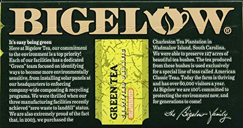 Bigelow Decaffeinated Organic Green Tea Bags, 40 ct