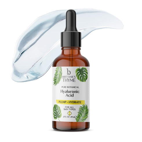 Brittanie's Thyme Pure Hyaluronic Acid Serum for Face | Anti-Aging Serum for Fine Lines & Wrinkles | Intense Plumping and Hydration | Repairs Dry Skin with Highest Concentration of Hyaluronic Acid.