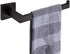 Wellsum Premium Stainless Steel Hand Towel Holder, Square Hand Towel Ring Heavy Duty Wall Mounted Modern Hand Towel Bar for Bathroom Kitchen, Matte Black