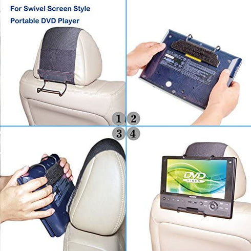 TFY Universal Car Headrest Mount Holder for Portable DVD Player