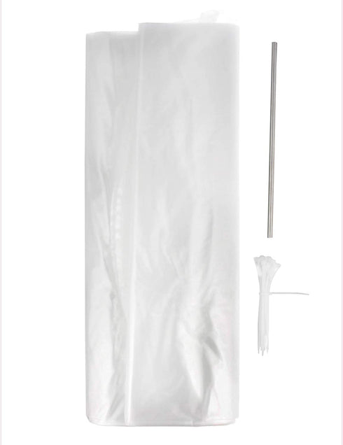 Rural365 Poultry Shrink Bags 25ct Large Turkey Bag - Heat Dip Shrinking Wrap Storage Bags, 16 x 28 Inch with Steel Straw