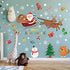 Supzone Christmas Wall Stickers Santa Claus Elk Wall Decals Removable Vinyl DIY Snowman Wall Decor Christmas Party Window Playroom Bedroom Classroom Living Room