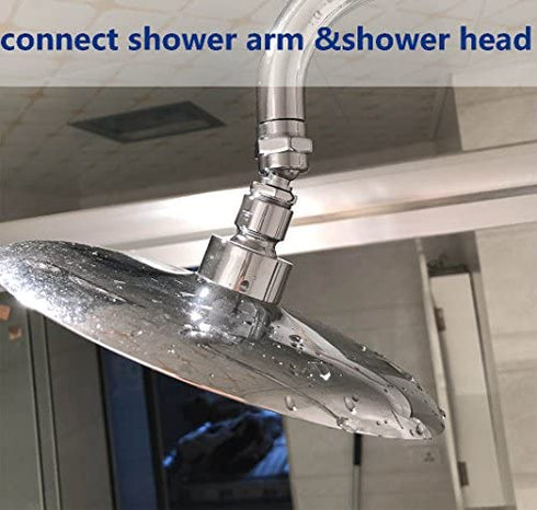 Shower head Swivel adapter,ball joint povit for overhead/handheld shower head,shower arm connection,polished Chrome