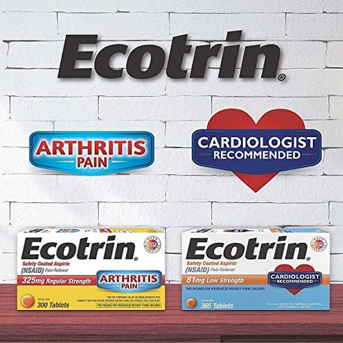 Ecotrin 81 mg Low Strength Tablets 365 Count (Pack of 1)