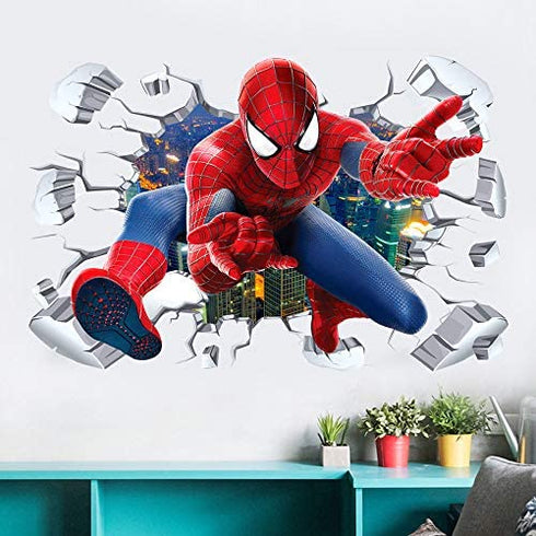 ZI XIN Superhero Wall Stickers Spider-Man Wall Decals Excellent Vinyl Wall Decor for Boys Room Living Room (Size 35.4 x 23.6 inch)