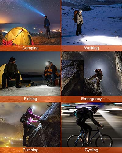 Victoper 2 Pack LED Headlamp, 1100 Lumen Bright Lightweight Head Lamp with 4 Mode, IPX5 Waterproof Head Light with Red Light for Running Fishing Hiking Camping, Outdoor Head Flashlight for Adults Kids