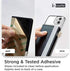 Stick-On Phone Wallet for Back of iPhone or Android Case | 6 Sleeve Credit Card Holder - Pocket for Cards, Money & ID - Built-in Stand - Waterproof Material - Travel, Work & Life-Proof - Black