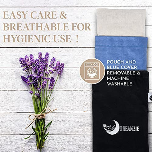 Lavender Eye Pillow 2-in-1 - Eye Pillow for Sleeping - Microwaveable Weighted Eye Pillow - Meditation and Relaxation Gift - with Flaxseed & Lavender Seeds - Stress Relief Anxiety and Migraine Relief