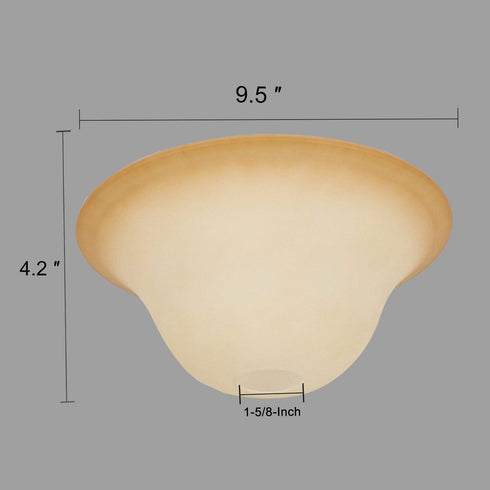 Giluta Floor Lamp Glass Shade Replacement Globe -Fitting Opening 1.625" Elegant Style Small Light Fixture Shade, Height: 4.2 inch, Width: 9.5 inch. Lipless
