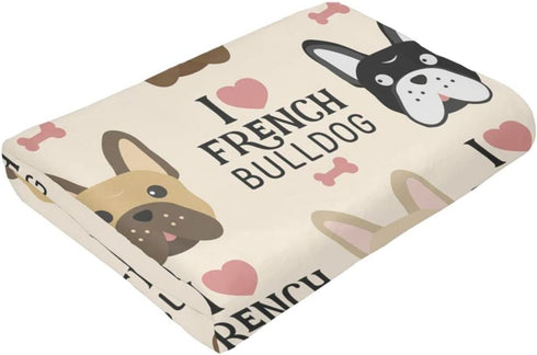 French Bulldog Print Blanket Super Soft Throw Blanket Warm and Cozy Bed Blankets Decorative for Bedroom Sofa 50"X40"