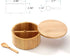 KITCHENDAO Bamboo Salt and Pepper Bowl Box - Built-in Serving Spoon to Prevent Lost - Swivel Lid with Magnet to Keep Dry, Dust-free - Salt Cellar Seasoning Container Holder - Dual 7 Ounce Capacity