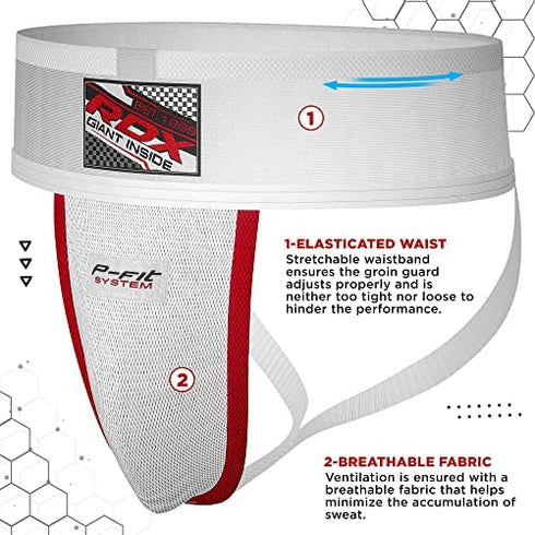 RDX Groin Protector Cup Men, Boxing Kickboxing MMA Muay Thai Sparring Groin Guard, Ventilated Adjustable, Jockstrap Taekwondo Karate Fighting Training, Underwear Jiu Jitsu BJJ Protection, Boys Youth