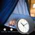 AA Battery Operated Analog Alarm Clock Silent Non Ticking Ascending Beep Sounds Snooze Light Functions Easy Set Gray