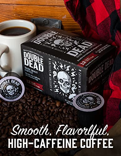 Raven’s Brew Coffee High Caffeine Dark Roast K-Cup Compatible Single Serve Pods — Double Dead 12ct
