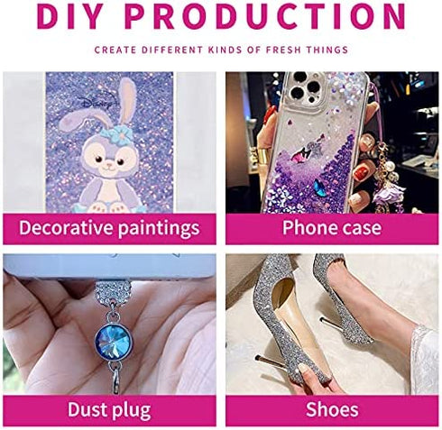 Calsoling 4 Pieces No Wax Needed Diamond Painting Tools Self-Stick Drill Pens, Double Heads No Clay Specialty Design with Diamonds Accessories for 5D DIY Painting Crafts Cross-Stitch