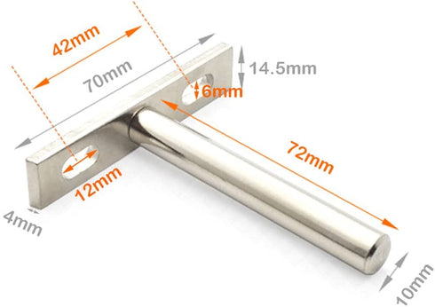 Bestgle 6Pcs 3-Inch Invisible Floating Shelf Brackets, Stainless Steel Hidden Shelves Supports, Wall Holder Concealed Bracket Mount Kit for DIY Home Wall Shelf