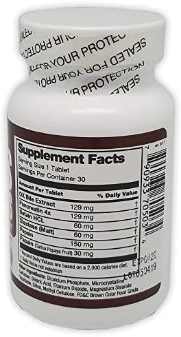 Germa Bile Salts Natural Dietary Supplement, for Liver Support / Sales Biliares Suplemento Dietetico Natural, Ayuda Higado 30 Tabs