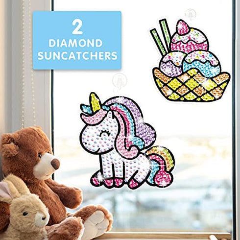 Giant Gem Diamond Painting Kit Arts and Crafts for Kids Ages 8-12 Make Your Own Diamond Art Kit Stickers and Suncatchers Craft Kits Suppliers for Boys and Girls Activities Age 4 5 6 7 8 9 10 11 12