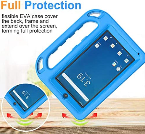 BMOUO Kids Case for Onn 7 inch Tablet, with Built-in Screen Protector, Shockproof Light Weight Handle Stand Case for Surf Onn 7" Android Tablet 2020/2019 (Model: 100005206/100015685),Blue