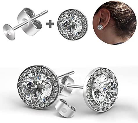 1200 PCS Earring Posts Stainless Steel and Backs with Hypo-allergenic Earring Posts Butterfly and Rubber Bullet Earring Backs for DIY Stud Earring and Jewelry Making