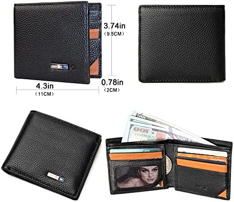 SMART CC Trackable Bluetooth Anti-Lost Wallet for Men, Minimalist Slim Leather Wallet with GPS Position Locator & Finder Tracker credit card Gift Box