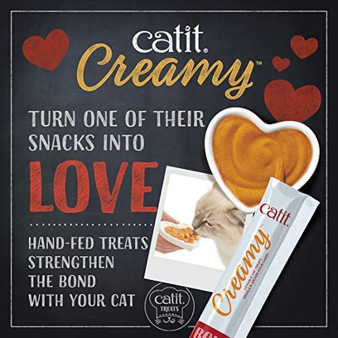 Catit Creamy Lickable Cat Treat, Healthy Cat Treat, Salmon, 12 Pack