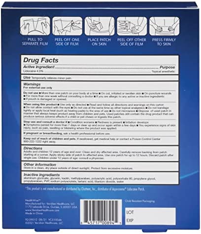 HealthWise™ Maximum Strength Pain Relief 4% Lidocaine Patch, 15 Count, White