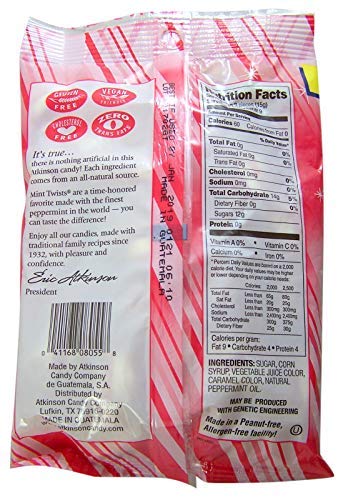Hard Peppermint Candy Twists Individually Wrapped Mint Candies, 5 Ounce, Pack of 2