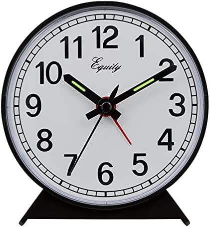 Equity by La Crosse 14075 Black Analog Wind-Up Alarm Clock