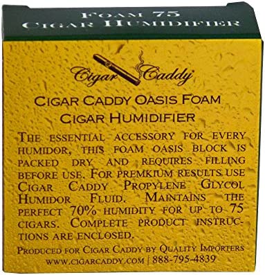 Quality Importers Cigar Caddy Deluxe Humidifier, Round, Large Foam Cigar Humidifier with Stainless Steel Screen