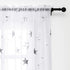 White Sheer Curtains for Bedroom - Silver Star Print Curtains 96 Inches Length Rod Pocket Sheer Panels Star Window Curtains for Living Room, 52 x 96 Inch, 2 Panels, Silver White, by FINECITY