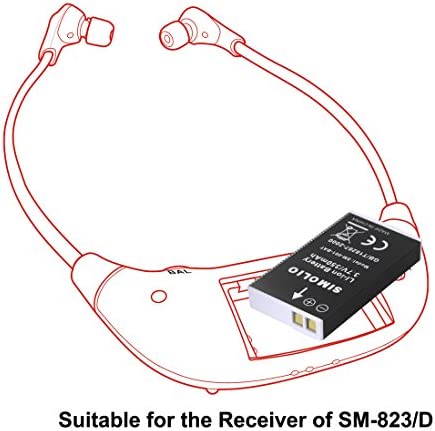 Li-ion Battery for SIMOLIO Wireless TV Headphones SM-823, SM-823D, Rechargeable and Replaceable Battery for Simolio Wireless TV Hearing Assistance Headsets