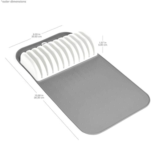 madesmart Large In-Drawer Knife Mat - White | CLASSIC COLLECTION | Holds up to 11 Knives | Safe | Open Design to fit Any Size Knife | Soft-grip Slots and Non-slip Mat | BPA Free
