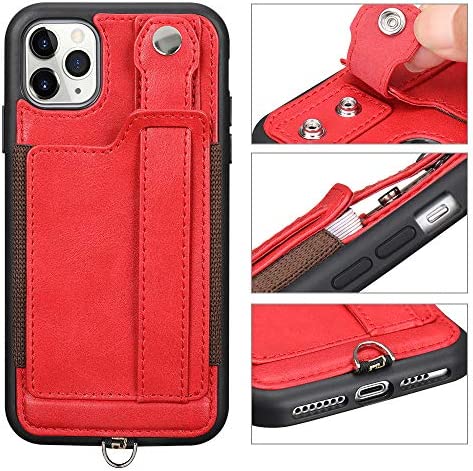 iPhone 11 Pro Max Wallet Case, TOOVREN iPhone 11 Pro Max Case with Card Holder Leather PU 11 Pro Max Case with Stand Adjustable Detachable iPhone Lanyard Strap for iPhone 11 Pro Max 6.5 Inch 2019